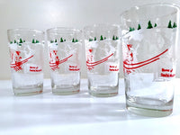 Load image into Gallery viewer, Libbey Mid-Century Santa &amp; Reindeer At The North Pole Glasses (Set of 4)

