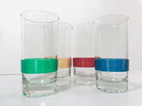 Load image into Gallery viewer, Federal Glass Art Deco Ribbed Rainbow Band Highball Glasses (Set of 4)
