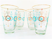 Load image into Gallery viewer, Libbey Nordic Turquoise and 22-Karat Gold Glasses (Set of 4)
