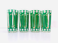 Load image into Gallery viewer, Libbey Gold and Green Golf Highball Glasses (Set of 4)
