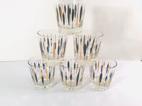 Load image into Gallery viewer, Federal Glass Gold and Black Cattail Glasses (Set of 6)
