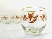 Load image into Gallery viewer, Federal Glass Mid-Century Fox Hunt Roly Poly Glasses (Set of 4)
