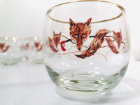 Load image into Gallery viewer, Federal Glass Mid-Century Fox Hunt Roly Poly Glasses (Set of 4)
