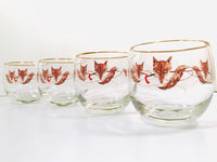Load image into Gallery viewer, Federal Glass Mid-Century Fox Hunt Roly Poly Glasses (Set of 4)
