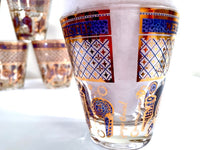 Load image into Gallery viewer, Georges Briard Signed Mid-Century Wet Your Whistle Double Old Fashion Glasses (Set of 7)
