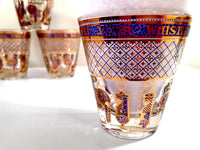 Load image into Gallery viewer, Georges Briard Signed Mid-Century Wet Your Whistle Double Old Fashion Glasses (Set of 7)
