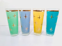 Load image into Gallery viewer, Bartlett Collins Mid-Century Atomic North Star Tall Collins Cocktail Glasses (Set of 4)
