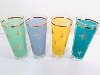 Load image into Gallery viewer, Bartlett Collins Mid-Century Atomic North Star Tall Collins Cocktail Glasses (Set of 4)
