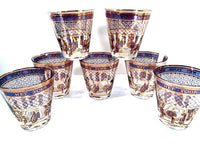 Load image into Gallery viewer, Georges Briard Signed Mid-Century Wet Your Whistle Double Old Fashion Glasses (Set of 7)
