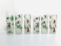 Load image into Gallery viewer, Federal Glass Mid-Century Downhill Skiing Tall Collins Glasses (Set of 6)
