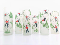 Load image into Gallery viewer, Federal Glass Mid-Century Downhill Skiing Tall Collins Glasses (Set of 6)
