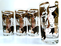 Load image into Gallery viewer, Hammacher Schlemmer Mid-Century Stock Market Bull and Bear Highball Glasses (Set of 4)
