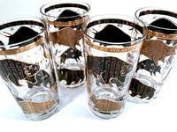 Load image into Gallery viewer, Hammacher Schlemmer Mid-Century Stock Market Bull and Bear Highball Glasses (Set of 4)
