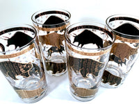 Load image into Gallery viewer, Hammacher Schlemmer Mid-Century Stock Market Bull and Bear Highball Glasses (Set of 4)
