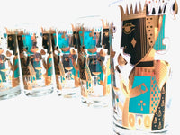 Load image into Gallery viewer, Georges Briard Signed Mid-Century It&#39;s In The Cards Glasses (Set of 7)
