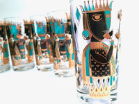 Load image into Gallery viewer, Georges Briard Signed Mid-Century It&#39;s In The Cards Glasses (Set of 7)
