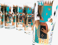 Load image into Gallery viewer, Georges Briard Signed Mid-Century It&#39;s In The Cards Glasses (Set of 7)
