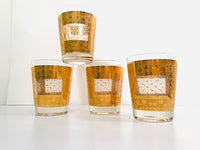Load image into Gallery viewer, Pasinski Signed Mid-Century 22-Karat Gold Double Old Fashion Glasses (Set of 4)
