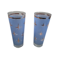 Load image into Gallery viewer, Bartlett Collins Mid-Century Atomic North Star Tall Collins Cocktail Glasses (Set of 2)
