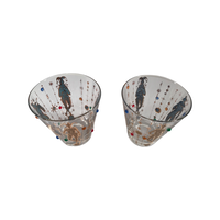Load image into Gallery viewer, Culver Mid-Century Mardi Gras Jester With Jewels Double Old Fashion Glasses (Set of 2)
