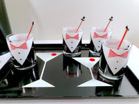 Load image into Gallery viewer, Georges Briard Signed Mid-Century Tuxedo 14-Piece Bar Set
