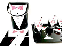 Load image into Gallery viewer, Georges Briard Signed Mid-Century Tuxedo 14-Piece Bar Set
