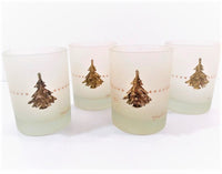 Load image into Gallery viewer, Georges Briard Signed Gold Snowflake Tree Double Old Fashion Glasses (Set of 4)
