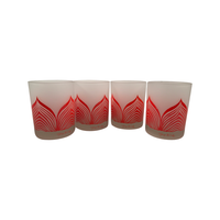 Load image into Gallery viewer, Georges Briard Signed Mid-Century Orange and Frosted Deco Double Old Fashion Glasses (Set of 4)
