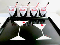 Load image into Gallery viewer, Georges Briard Signed Mid-Century Tuxedo 14-Piece Bar Set
