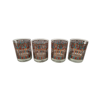 Load image into Gallery viewer, Georges Briard Signed Mid-Century Egyptian Palm Double Old Fashion Glasses (Set of 4)
