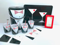 Load image into Gallery viewer, Georges Briard Signed Mid-Century Tuxedo 14-Piece Bar Set
