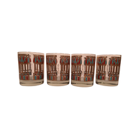 Load image into Gallery viewer, Georges Briard Signed Mid-Century Egyptian Palm Double Old Fashion Glasses (Set of 4)
