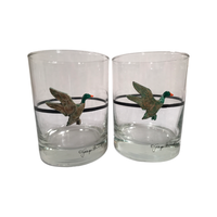 Load image into Gallery viewer, Georges Briard Signed Mid-Century Mallard Duck Double Old Fashion Glasses (Set of 4)
