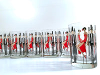 Load image into Gallery viewer, Cera Glass Signed Mid-Century Black Tie Event-All That Jazz Double Old Fashion Glasses (Set of 6)
