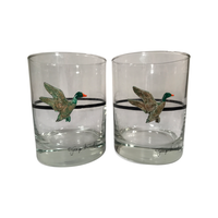 Load image into Gallery viewer, Georges Briard Signed Mid-Century Mallard Duck Double Old Fashion Glasses (Set of 2)
