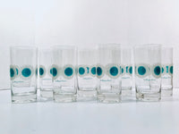 Load image into Gallery viewer, Fred Press Signed Mid-Century Emerald Circle Glasses (Set of 8 with Carrier)
