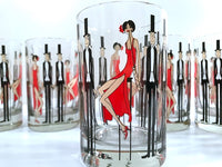 Load image into Gallery viewer, Cera Glass Signed Mid-Century Black Tie Event-All That Jazz Double Old Fashion Glasses (Set of 6)
