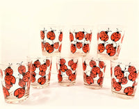 Load image into Gallery viewer, West Virginia Glass Company Lady Bug Double Old Fashion Glasses (Set of 8)
