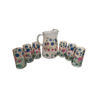 Load image into Gallery viewer, Bartlett Collins Mid-Century Color Fare Fishnet 7 Piece Beverage Set
