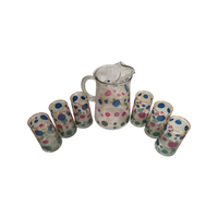 Load image into Gallery viewer, Bartlett Collins Mid-Century Color Fare Fishnet 7 Piece Beverage Set
