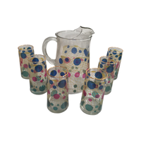 Load image into Gallery viewer, Bartlett Collins Mid-Century Color Fare Fishnet 7 Piece Beverage Set
