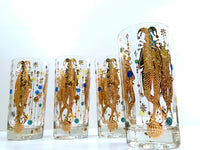 Load image into Gallery viewer, Culver Mid-Century Mardi Gras Jester Highball Glasses (Set of 4)
