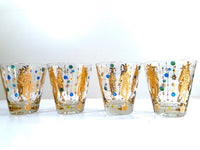Load image into Gallery viewer, Culver Mid-Century Signed Mardi Gras Jester Double Old Fashion Glasses (Set of 4)
