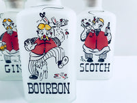 Load image into Gallery viewer, Gay Fad Mid-Century Scotch, Rye, Bourbon and Gin 4-Piece Decanter Set
