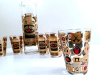 Load image into Gallery viewer, Georges Briard Signed Mid-Century Thirst Extinguisher Martini-Whiskey Bar Set (Set of 6 with Pitcher)
