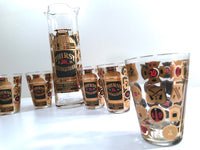 Load image into Gallery viewer, Georges Briard Signed Mid-Century Thirst Extinguisher Martini-Whiskey Bar Set (Set of 6 with Pitcher)
