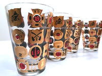 Load image into Gallery viewer, Georges Briard Signed Mid-Century Thirst Extinguisher Martini-Whiskey Bar Set (Set of 6 with Pitcher)
