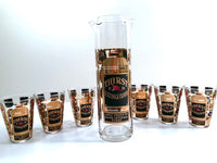 Load image into Gallery viewer, Georges Briard Signed Mid-Century Thirst Extinguisher Martini-Whiskey Bar Set (Set of 6 with Pitcher)

