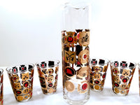 Load image into Gallery viewer, Georges Briard Signed Mid-Century Thirst Extinguisher Martini-Whiskey Bar Set (Set of 6 with Pitcher)
