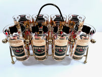 Load image into Gallery viewer, Georges Briard Signed Mid-Century Thirst Extinguisher Bar Set (Set of 8 with Carrier)
